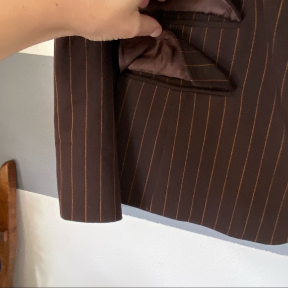BCBGMaxAzria brown pinstripe professional blazer - Picture 11 of 16